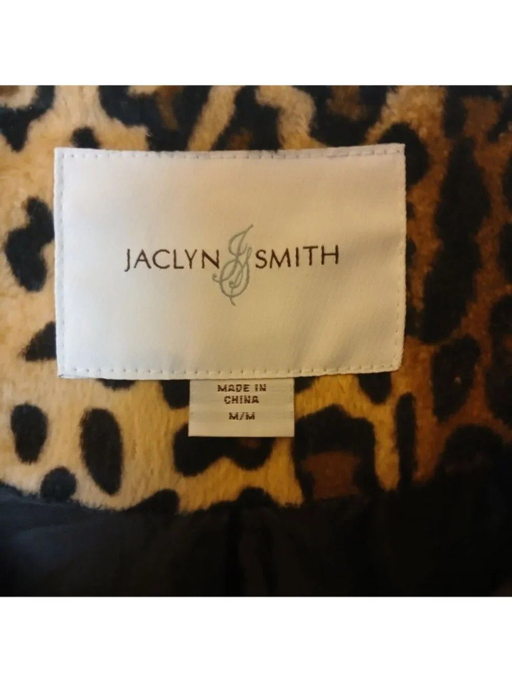 VTG Jaclyn Smith Leopard Print Jacket M Polyester Lined 3 Snap Open Front #L-51 - Picture 4 of 9